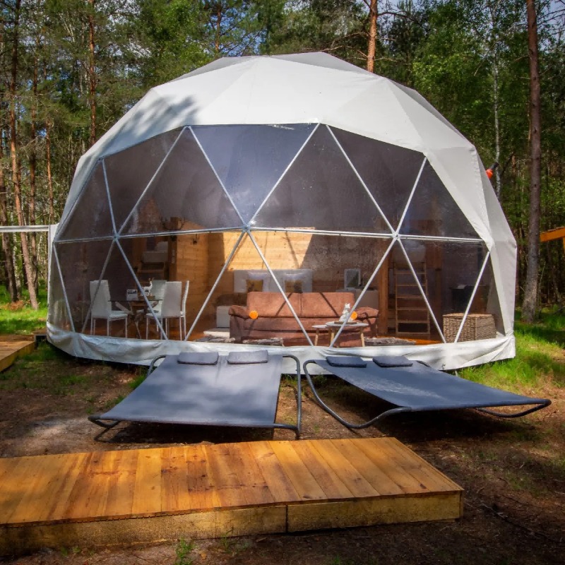 Luxury Glamping Dome Tent  - W - Outdoor Furniture Metal ulasan dan harga