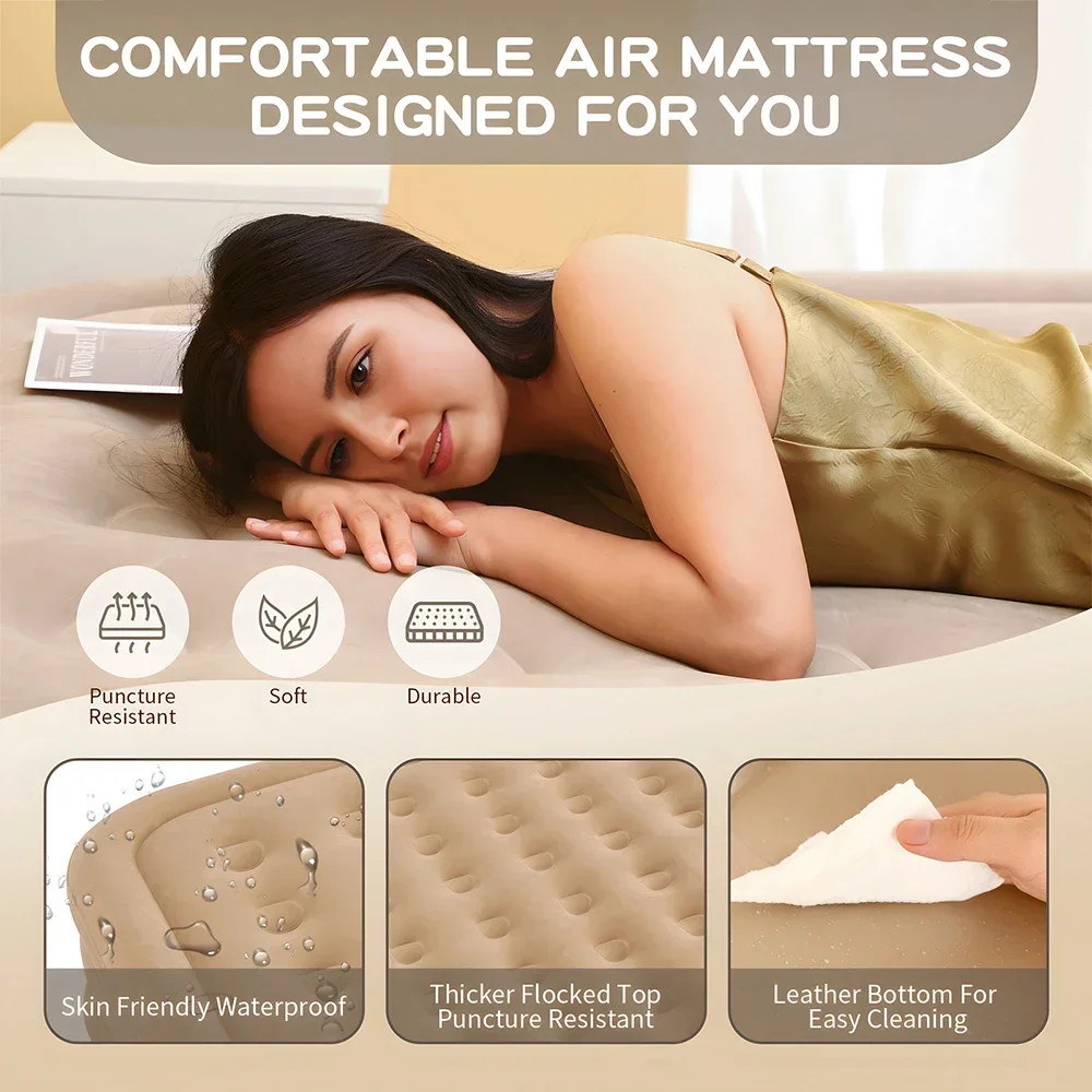 Queen Air Mattress with Built  - Outdoor Furniture Luxury ulasan dan harga