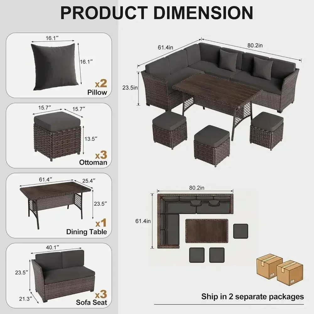 7-Piece Outdoor Wicker Patio F - Outdoor Furniture Metal Chairs ulasan dan harga