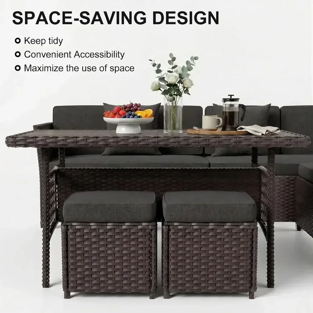 7-Piece Outdoor Wicker Patio F - Outdoor Furniture Metal Chairs ulasan dan harga
