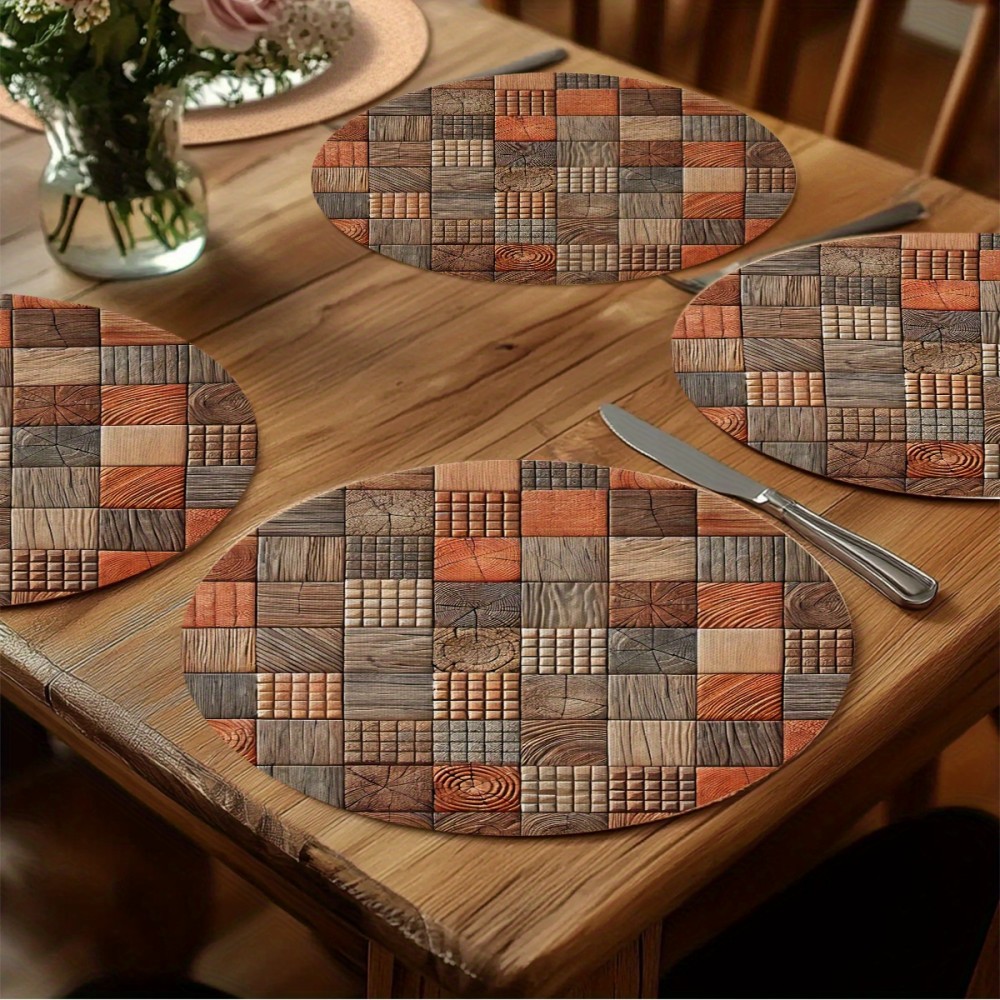 VIKAMA Round Placemat 4-Piece  - Outdoor Furniture Wood ulasan dan harga