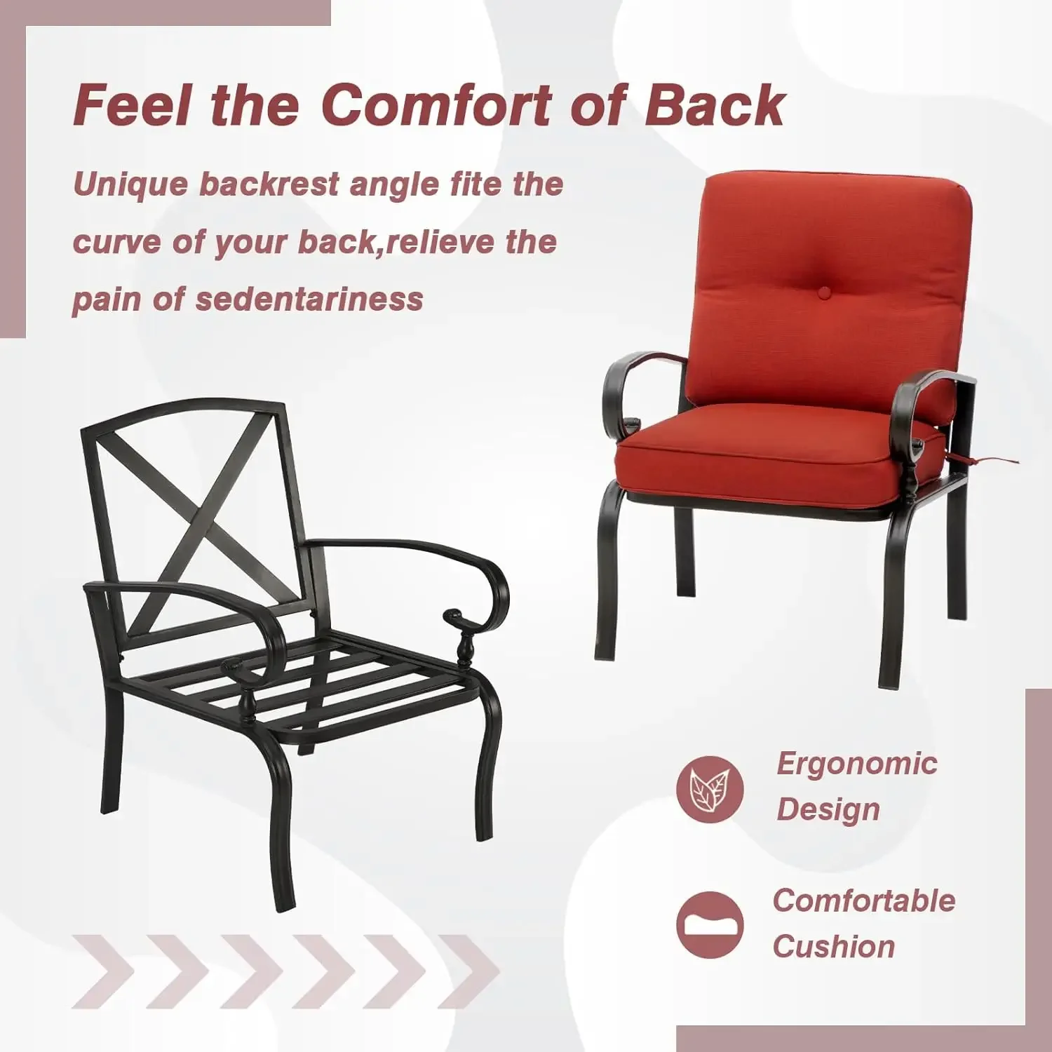 Red Outdoor Metal Bistro Chair - Outdoor Furniture Metal Chairs ulasan dan harga